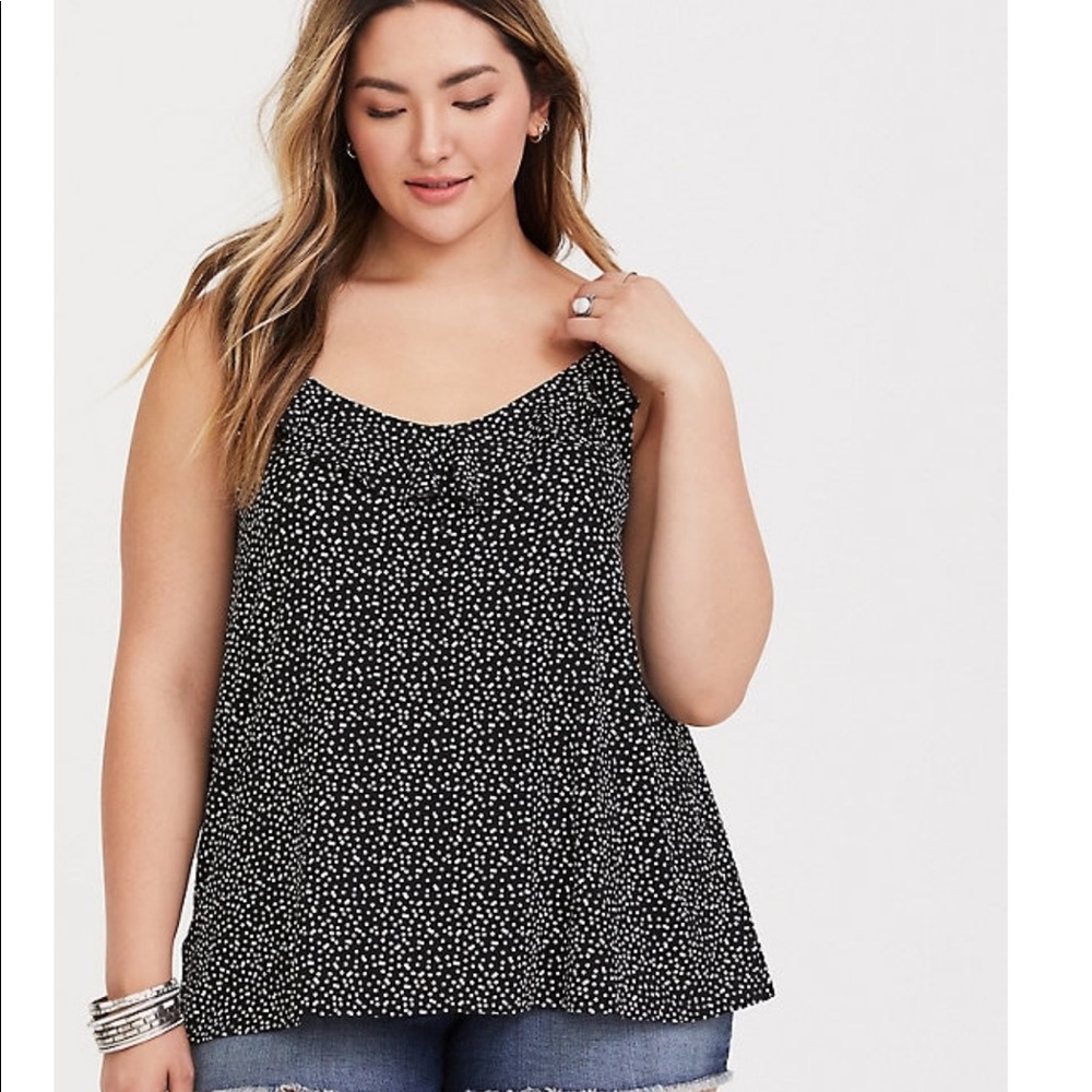 Torrid black and white polka dot cami